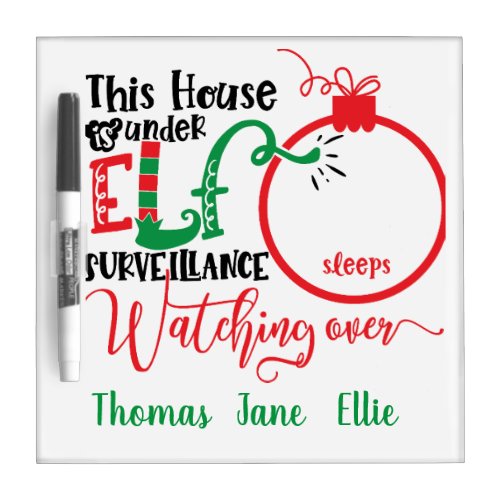 Elf Surveillance Countdown to Christmas Editable  Dry Erase Board