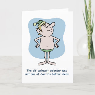 Elf Swimsuit Calendar Letterpress Thank You Card