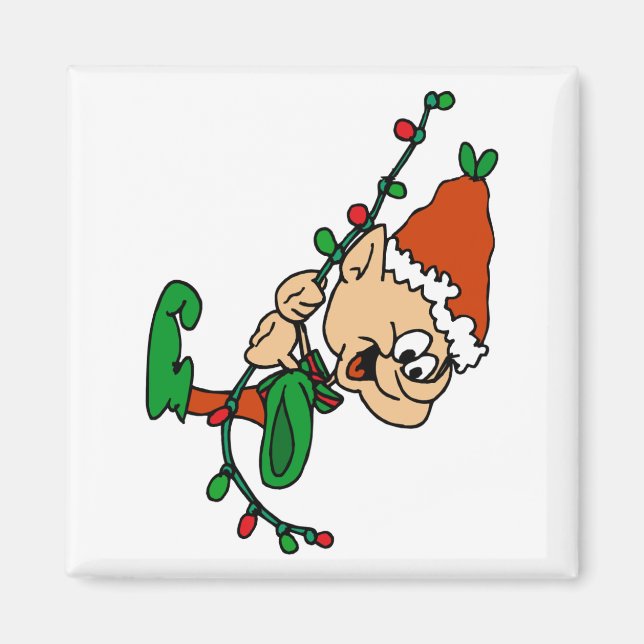 elf swinging on lights magnet (Front)