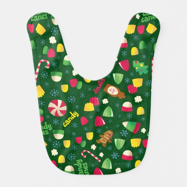 Elf the Movie Candy Pattern Baby Bib (Front)