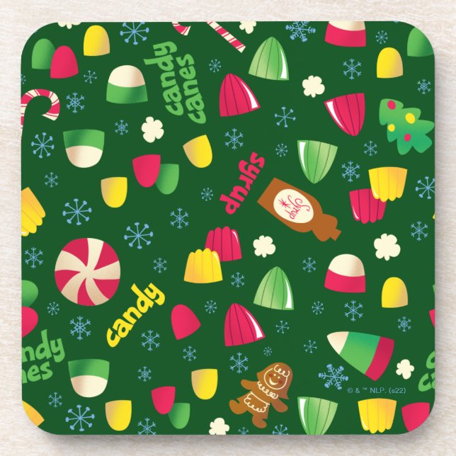 Elf the Movie Candy Pattern Beverage Coaster (Front)