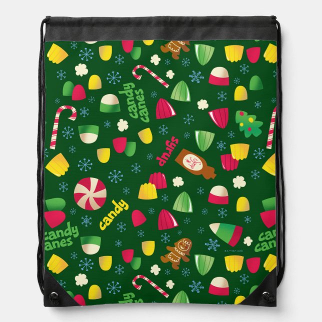 Elf the Movie Candy Pattern Drawstring Bag (Front)