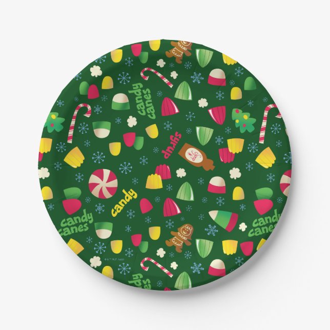 Elf the Movie Candy Pattern Paper Plates (Front)