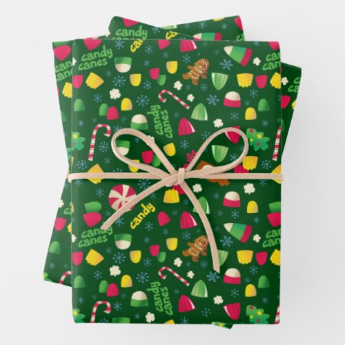 Elf the Movie Candy Pattern Wrapping Paper Sheets