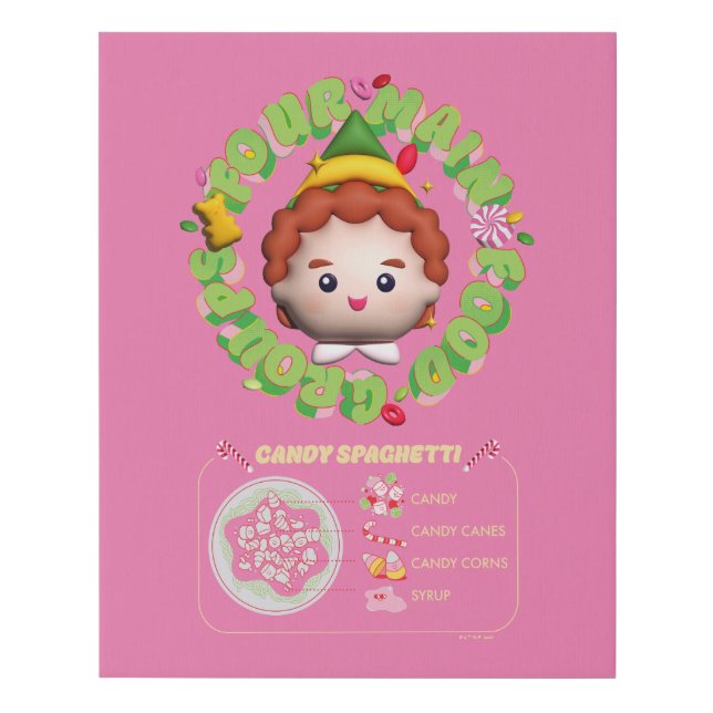 Elf the Movie | Four Main Food Groups Faux Canvas Print (Front)