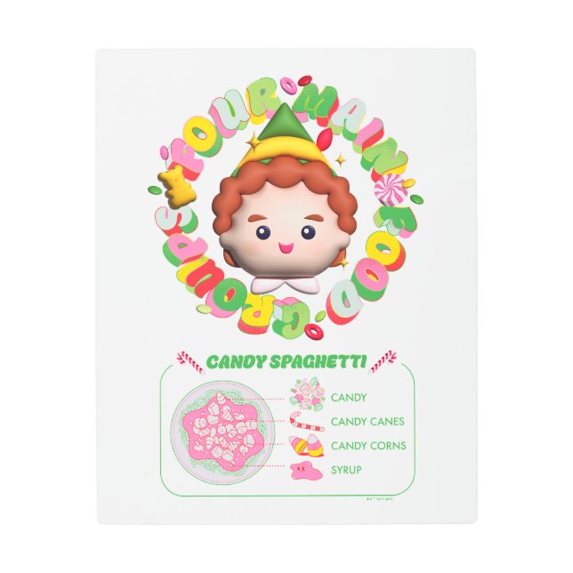 Elf the Movie | Four Main Food Groups Metal Print (Front)