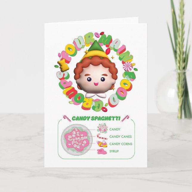 Elf the Movie | Four Main Food Groups Note Card (Front)