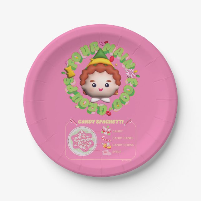 Elf the Movie | Four Main Food Groups Paper Plates (Front)
