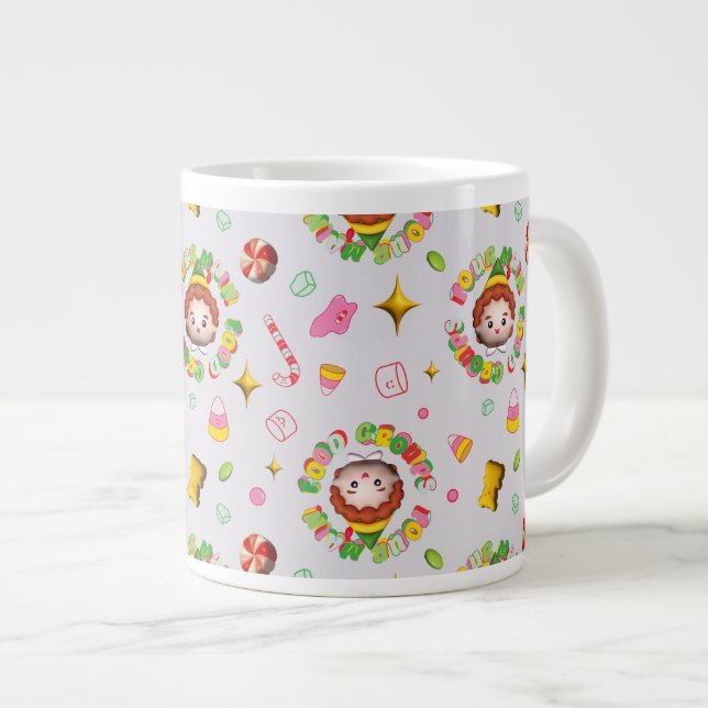 Elf the Movie | Four Main Food Groups Pattern Giant Coffee Mug (Front Right)