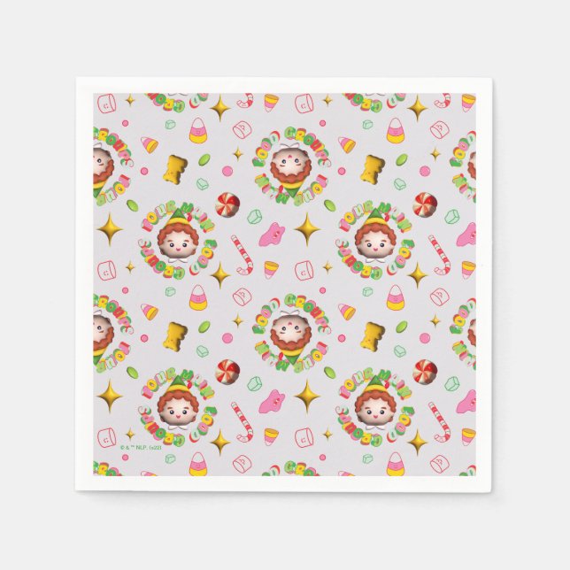 Elf the Movie | Four Main Food Groups Pattern Napkins (Front)