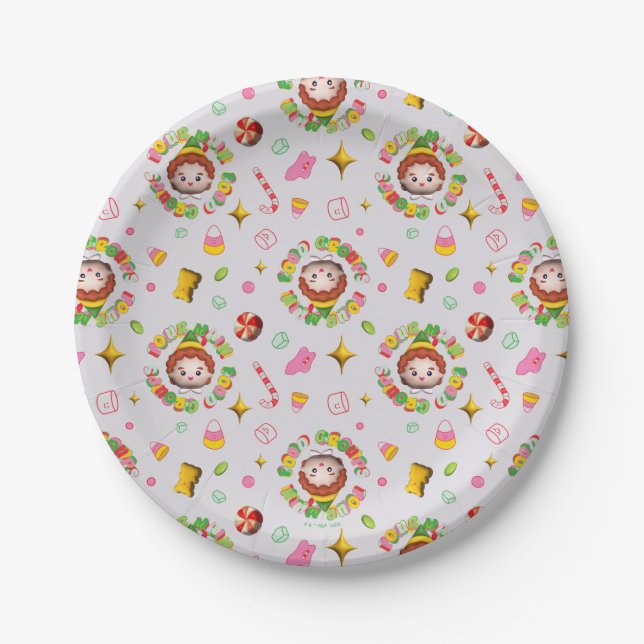 Elf the Movie | Four Main Food Groups Pattern Paper Plates (Front)