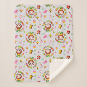 Elf the Movie Four Main Food Groups Pattern Sherpa Blanket