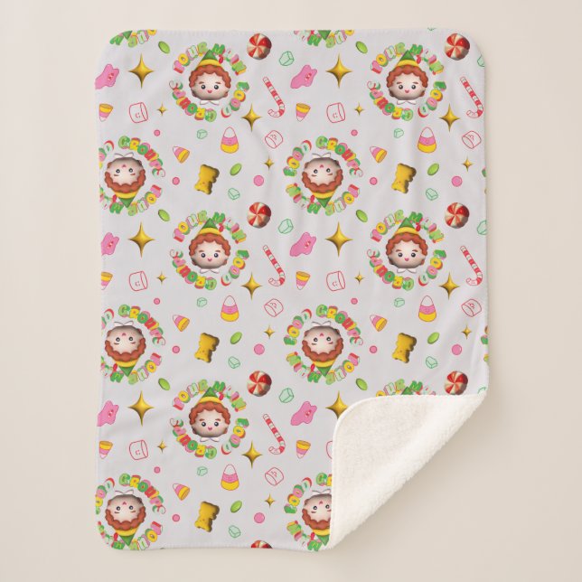 Elf the Movie | Four Main Food Groups Pattern Sherpa Blanket (Front)