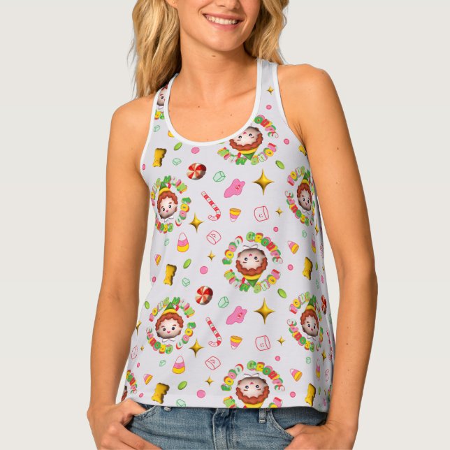 Elf the Movie | Four Main Food Groups Pattern Tank Top (Front)