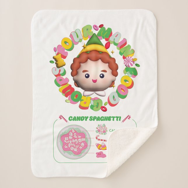 Elf the Movie | Four Main Food Groups Sherpa Blanket (Front)