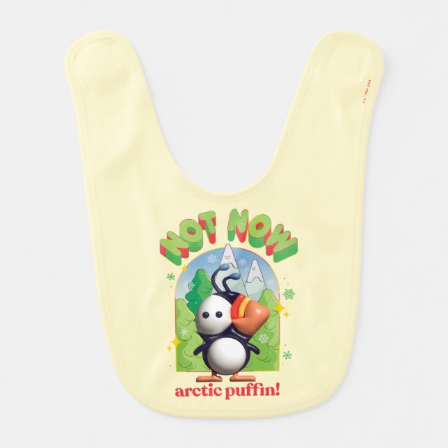 Elf the Movie | Not Now Arctic Puffin! Baby Bib (Front)