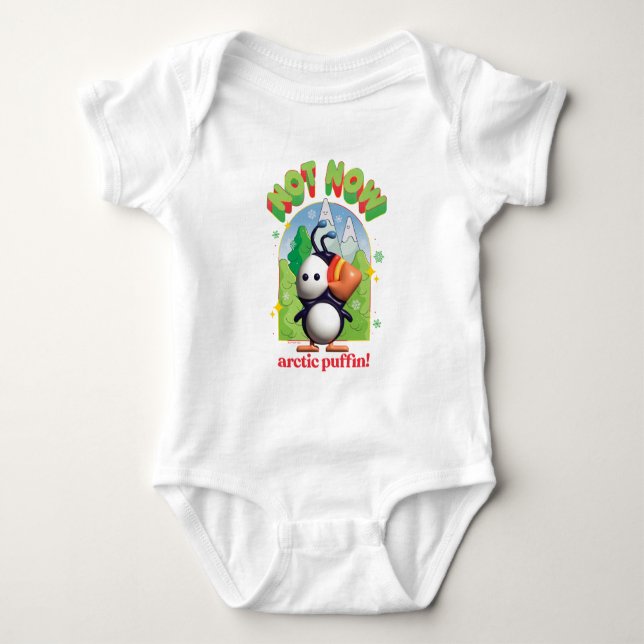 Elf the Movie | Not Now Arctic Puffin! Baby Bodysuit (Front)