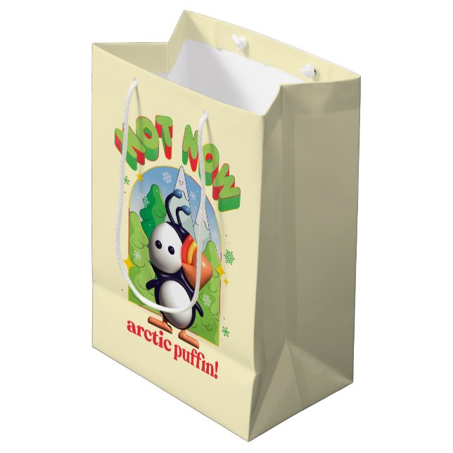 Elf the Movie | Not Now Arctic Puffin! Medium Gift Bag (Front Angled)