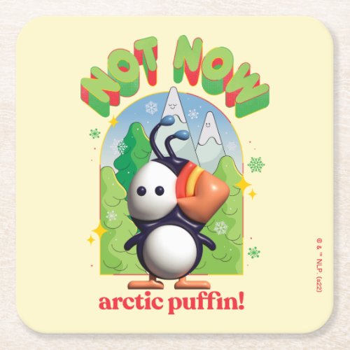 Elf the Movie  Not Now Arctic Puffin Square Paper Coaster