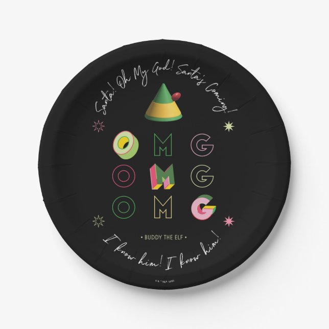 Elf the Movie | Santa OMG Paper Plates (Front)