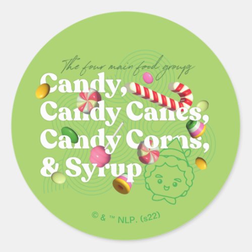 Elf the Movie  The Four Main Food Groups Classic Round Sticker