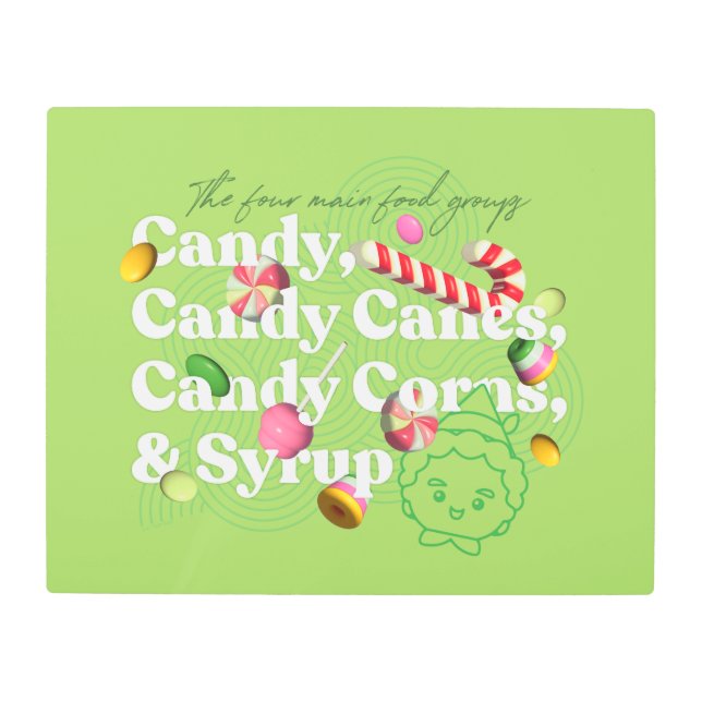 Elf the Movie | The Four Main Food Groups Metal Print (Front)