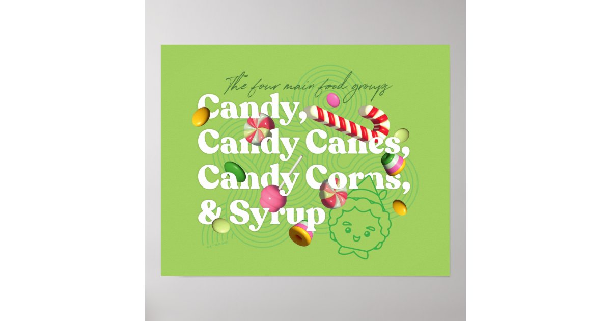 elf-the-movie-the-four-main-food-groups-poster-zazzle