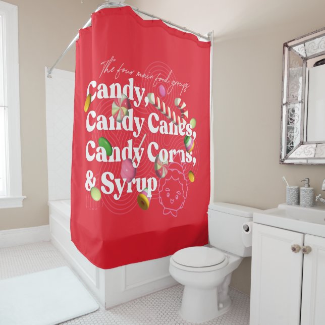 Elf the Movie | The Four Main Food Groups Shower Curtain (In Situ)