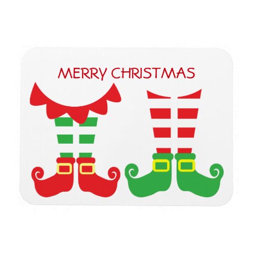 Elf Themed Christmas Magnet in Red and Green