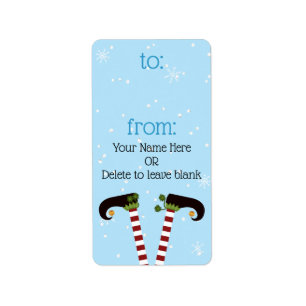 Elf TO/FROM Gift Tags Custom Color