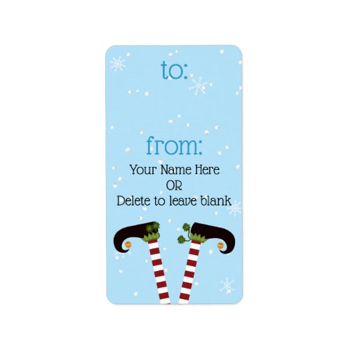 Elf TOFROM Gift Tags Custom Color 