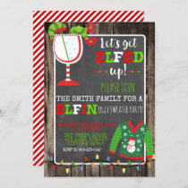 Elf Ugly Sweater Cocktail Christmas Party Invite