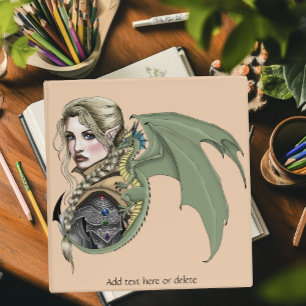 Elf Warrior Dragon Fantasy 3 Ring Binder