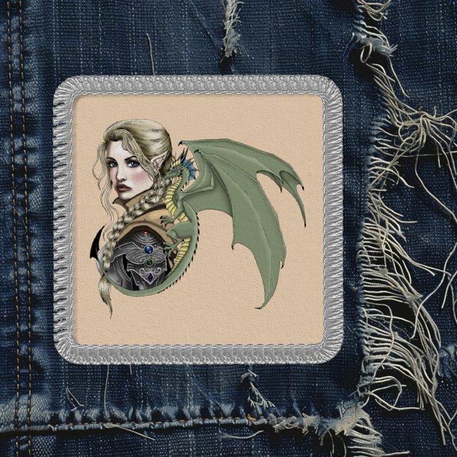 Elf Warrior Dragon Fantasy Magical Medieval Peach Patch (Creator Uploaded)