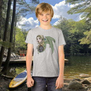 Elf Warrior Dragon Fantasy Magical Medieval Peach Tri-Blend Shirt