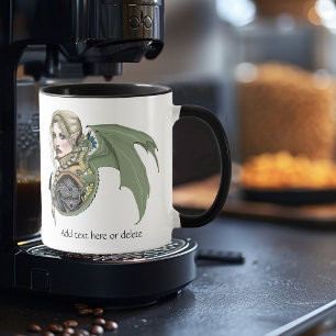 Elf Warrior Dragon Fantasy Mug