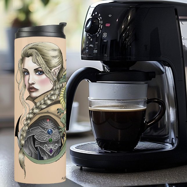 Elf Warrior Dragon Fantasy Thermal Tumbler (Creator Uploaded)