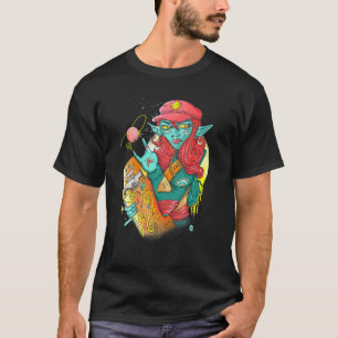 Elf With A Skateboard Graphic Retro T-Shirt