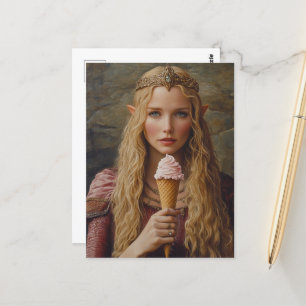 Elf With an ice cream cone Postcard