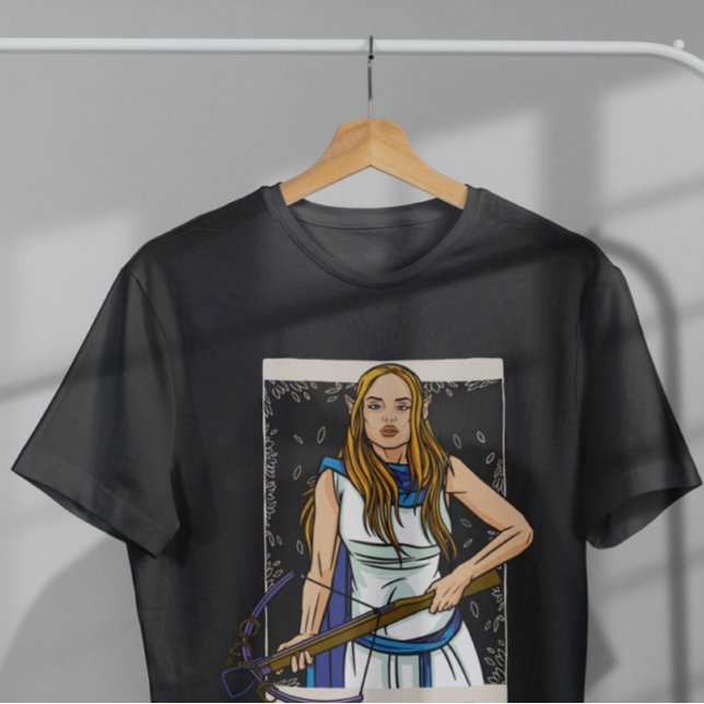 Elf With Crossbow Rpg Character T-Shirt (Creator Uploaded)