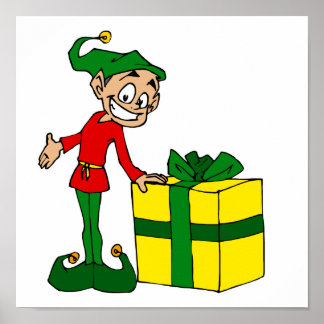 elf with package poster