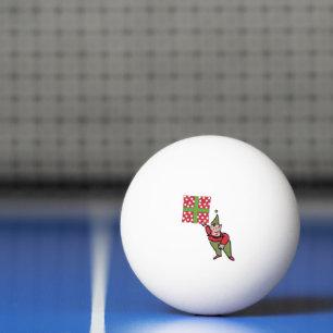 Elf With Polka Dot Gift 3-star ping pong ball