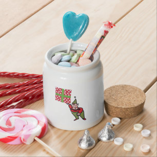 Elf With Polka Dot Gift candy jar