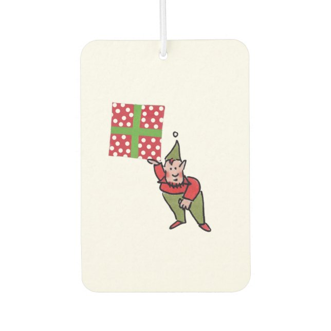 Elf With Polka Dot Gift car air freshener (Front)