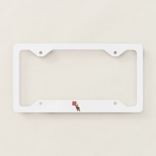 Elf With Polka Dot Gift car license plate frame b