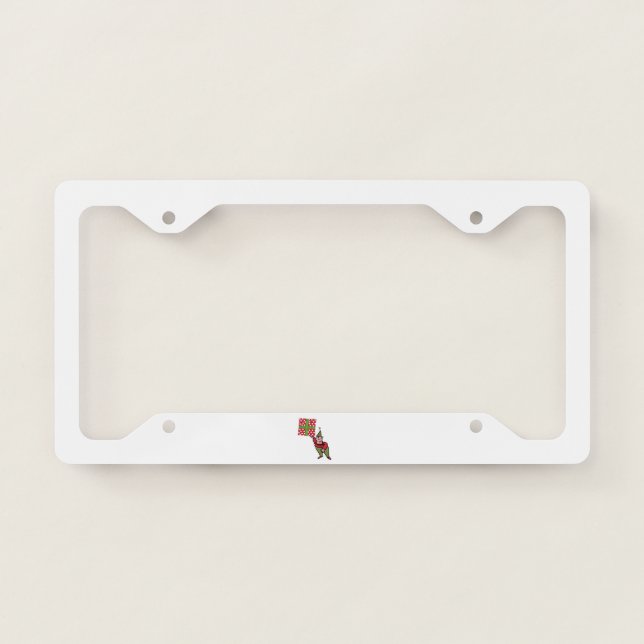 Elf With Polka Dot Gift car license plate frame b (Front)