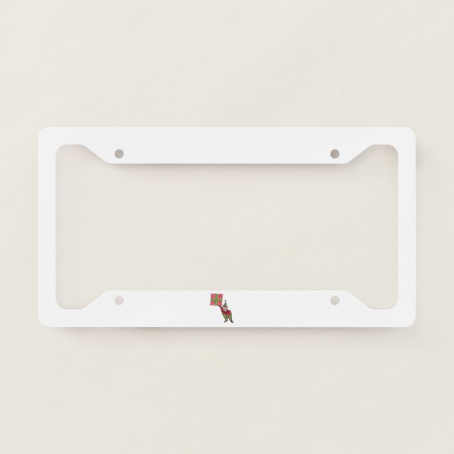 Elf With Polka Dot Gift car license plate frame c (Front)