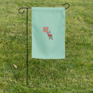 Elf With Polka Dot Gift garden flag