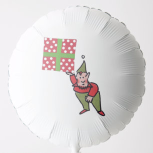 Elf With Polka Dot Gift helium balloon