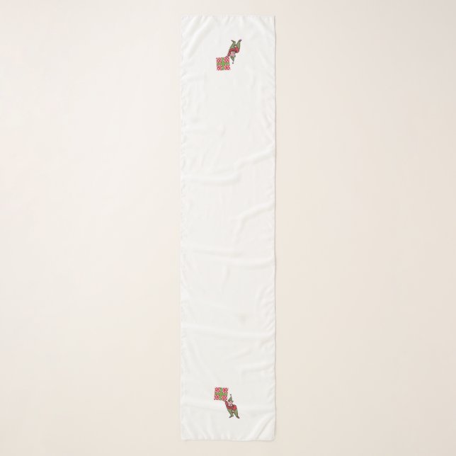 Elf With Polka Dot Gift longer scarf (Front)